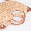 Twist-Knot Straw Clutch with Leather-Look Handle