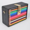 Polyurethane Pencil Case Clutch with Key-and-Lock