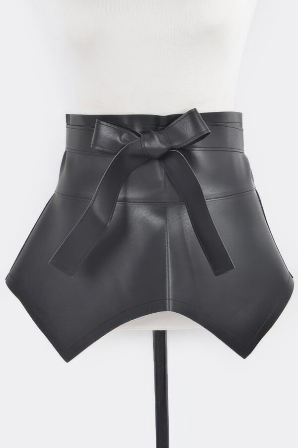 Faux Leather Waist Belt with Oversized Bow