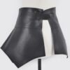 Faux Leather Waist Belt with Oversized Bow