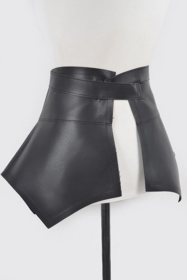 Faux Leather Waist Belt with Oversized Bow