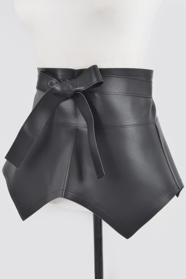Faux Leather Waist Belt with Oversized Bow
