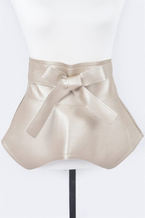 Faux Leather Waist Belt with Oversized Bow