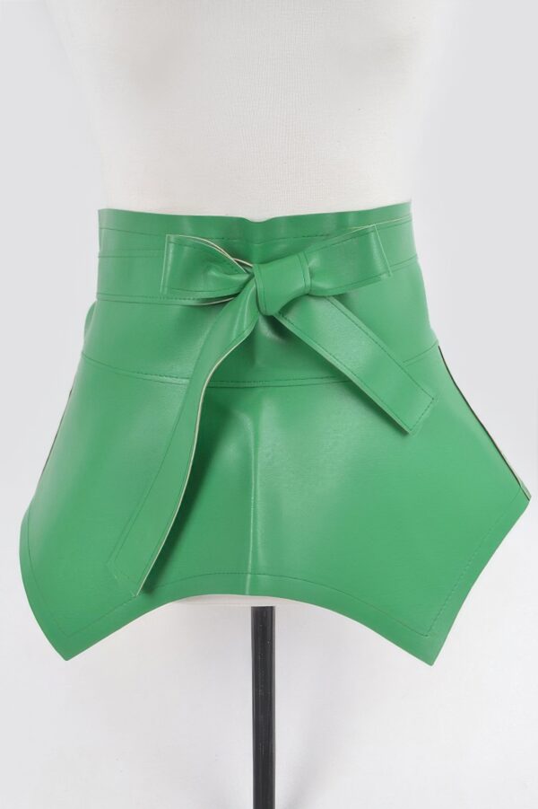 Faux Leather Waist Belt with Oversized Bow