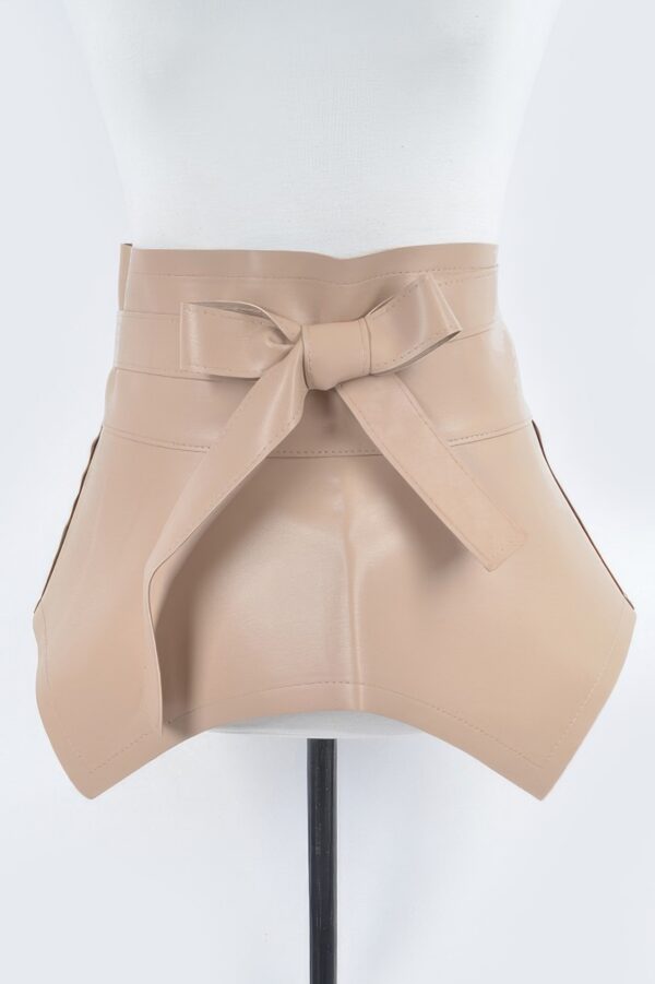 Faux Leather Waist Belt with Oversized Bow