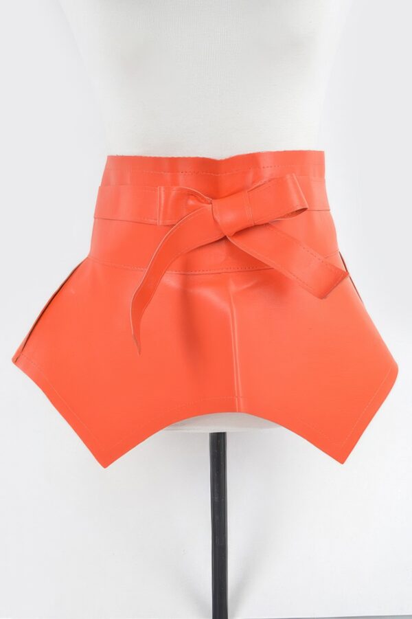 Faux Leather Waist Belt with Oversized Bow