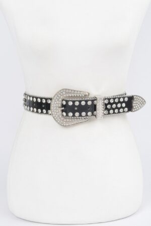 Multi-Metal Stone Studded Stretch Belt
