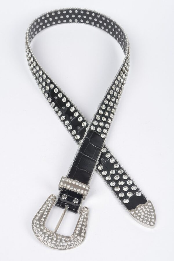 Multi-Metal Stone Studded Stretch Belt