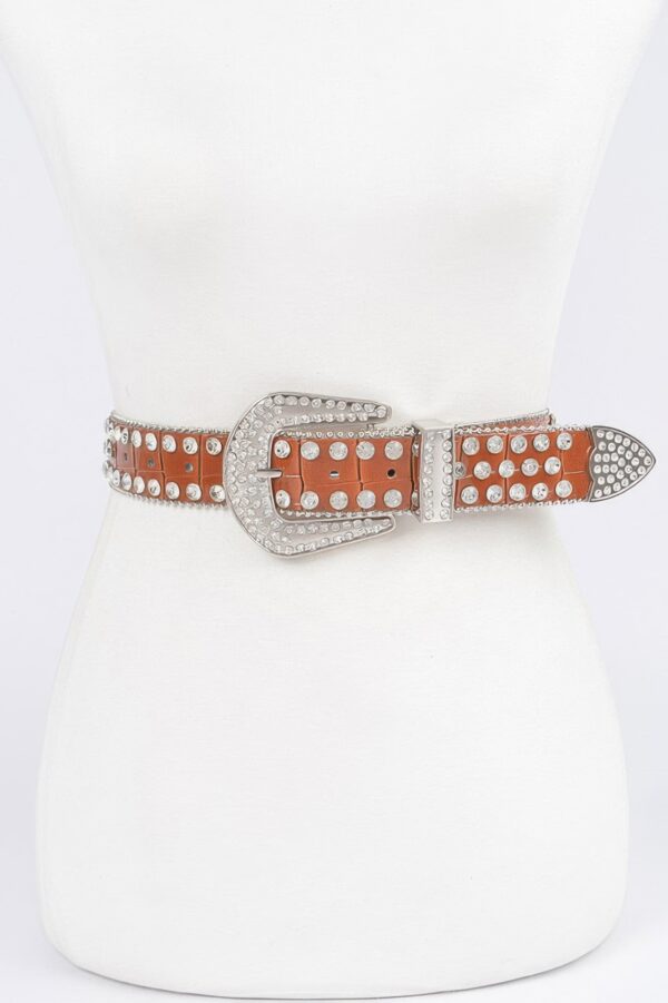 Multi-Metal Stone Studded Stretch Belt