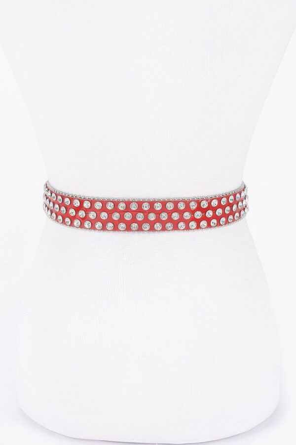 Multi-Metal Stone Studded Stretch Belt