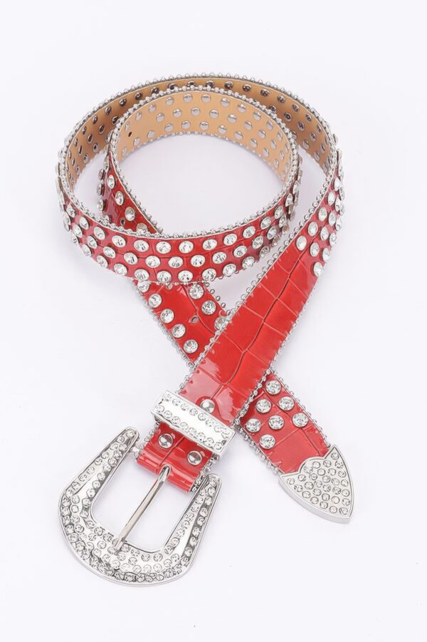 Multi-Metal Stone Studded Stretch Belt