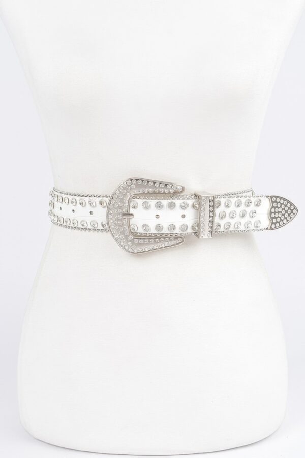 Multi-Metal Stone Studded Stretch Belt