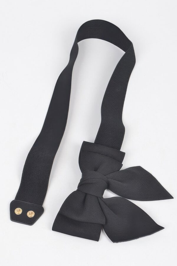 Ribbon Buckle Stretch Belt – Bow-Front Accent