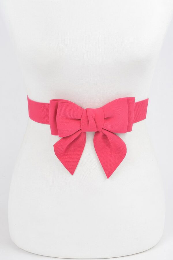 Ribbon Buckle Stretch Belt – Bow-Front Accent