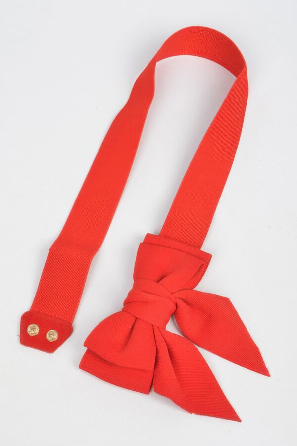 Ribbon Buckle Stretch Belt – Bow-Front Accent