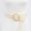 Pearl Beads Belt with Faux Pearl Trim