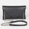 Faux Leather Envelope Clutch – Small Chain Strap