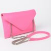 Faux Leather Envelope Clutch – Small Chain Strap