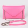 Faux Leather Envelope Clutch – Small Chain Strap