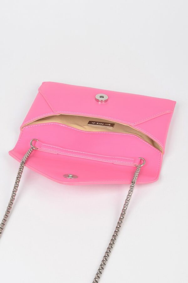 Faux Leather Envelope Clutch – Small Chain Strap