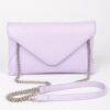 Faux Leather Envelope Clutch – Small Chain Strap