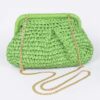 Faux Straw Chain Clutch – Metallic Chain Strap