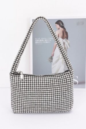 Stone Rhinestone Small Hobo Bag – Sparkle Accent