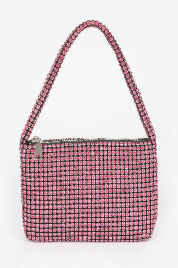 Stone Rhinestone Small Hobo Bag – Sparkle Accent