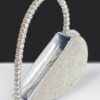 Heart-Shaped Rhinestone Clutch with Chain Strap