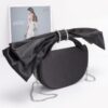 Structured Oversized Bow-Handle Satin Crossbody Bag