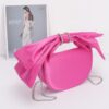 Structured Oversized Bow-Handle Satin Crossbody Bag