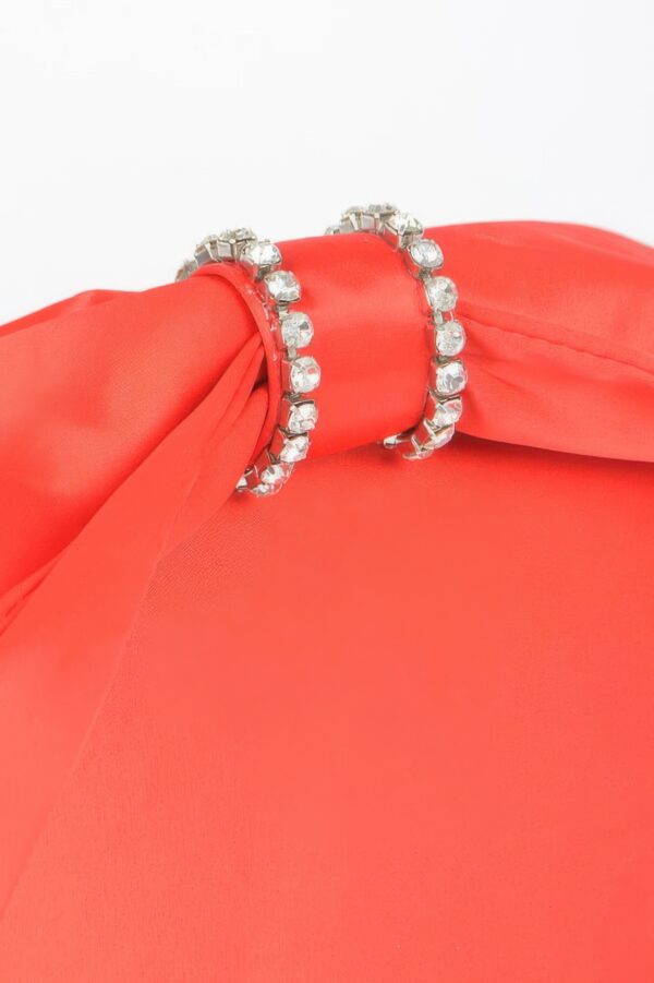 Structured Oversized Bow-Handle Satin Crossbody Bag