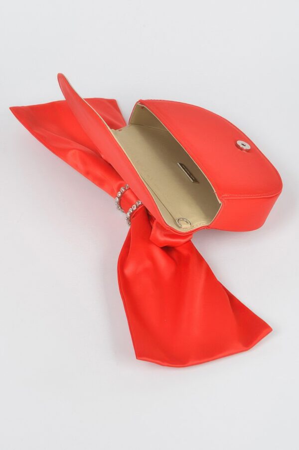 Structured Oversized Bow-Handle Satin Crossbody Bag