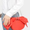 Structured Oversized Bow-Handle Satin Crossbody Bag