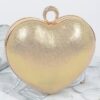 Heart Rhinestone Party Clutch with Gold Chain