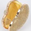 Heart Rhinestone Party Clutch with Gold Chain