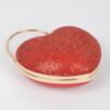 Heart Rhinestone Party Clutch with Gold Chain