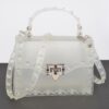 Monotone Studded Clutch – Structured Faux Leather