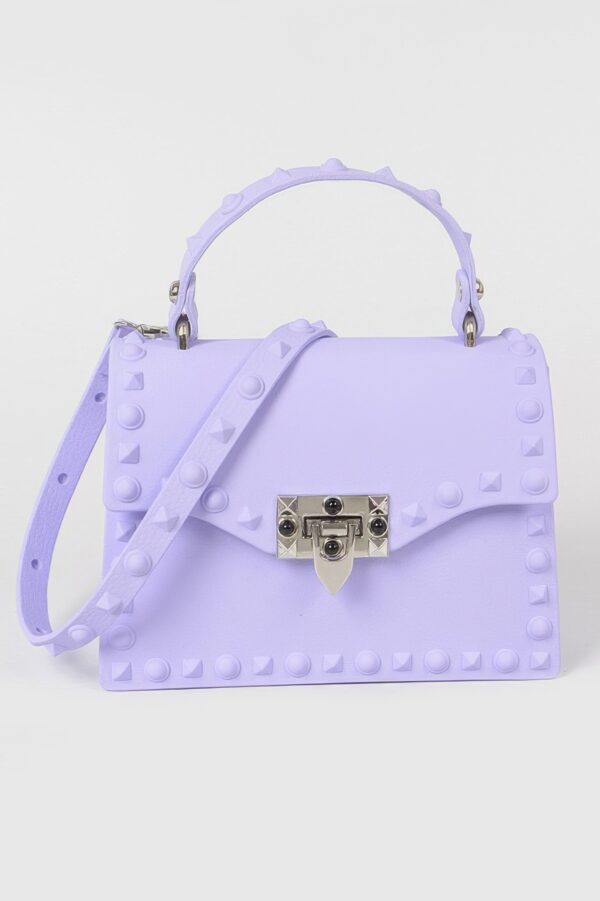 Monotone Studded Clutch – Structured Faux Leather