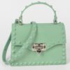 Monotone Studded Clutch – Structured Faux Leather
