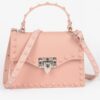 Monotone Studded Clutch – Structured Faux Leather