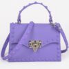Monotone Studded Clutch – Structured Faux Leather