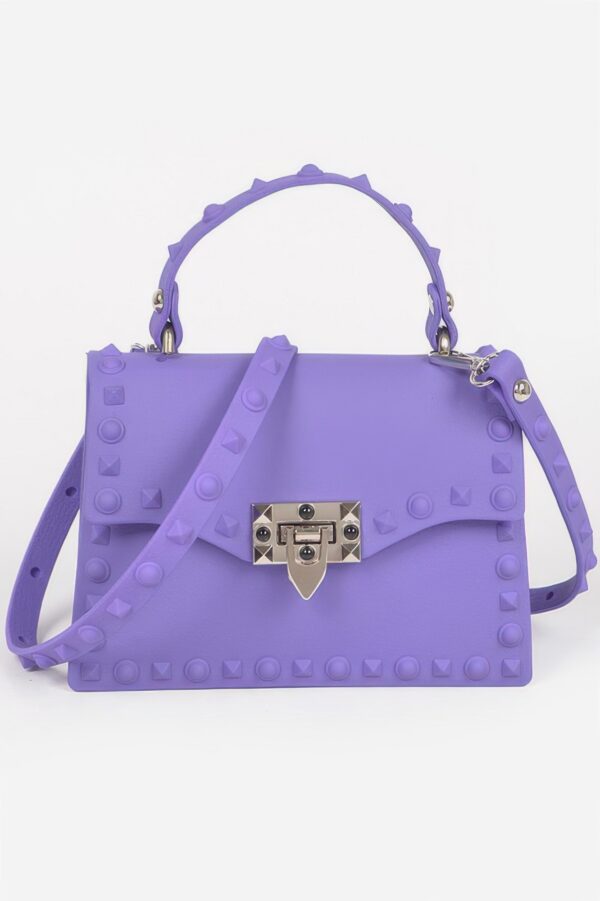 Monotone Studded Clutch – Structured Faux Leather
