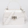 Monotone Studded Clutch – Structured Faux Leather