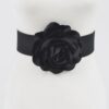 Plus Size Elastic Belt with Large Floral Accent