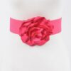 Plus Size Elastic Belt with Large Floral Accent