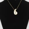 Gold Teardrop Necklace Set with Matching Earrings