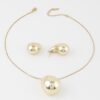 Gold Teardrop Necklace Set with Matching Earrings