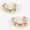 CCB Curved Hoop Earrings – Dual-Tone Gold & Silver