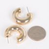 CCB Curved Hoop Earrings – Dual-Tone Gold & Silver